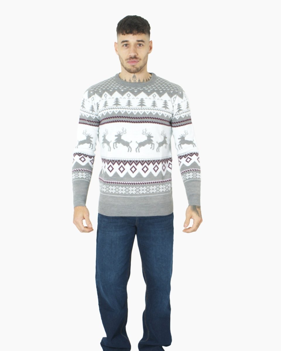 Grey Xmas Tree Crewneck Sweatshirt