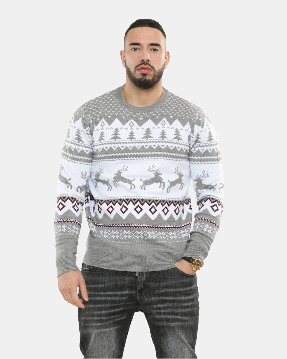 Grey Xmas Tree Crewneck Sweatshirt - Noroze