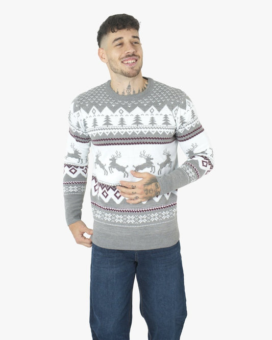 Grey Xmas Tree Crewneck Sweatshirt