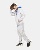 Grey/Blue Contrast Fleece Tracksuit