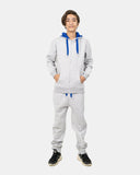 Grey/Blue Contrast Fleece Tracksuit
