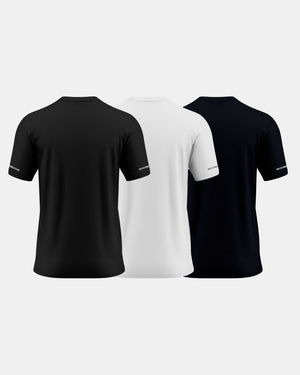 GymRight Workout T-Shirt | Breathable Athletic & Fitness Tee Pack of 3 | B, W & N