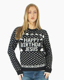 Happy Birthday Jesus Black Womens Jumper