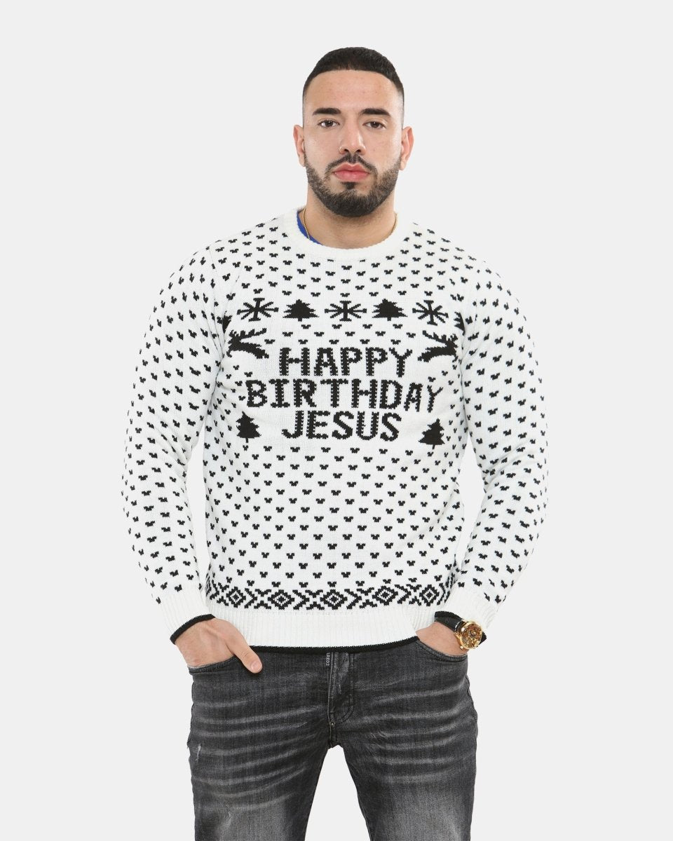 Happy Birthday Jesus Cream Jumper