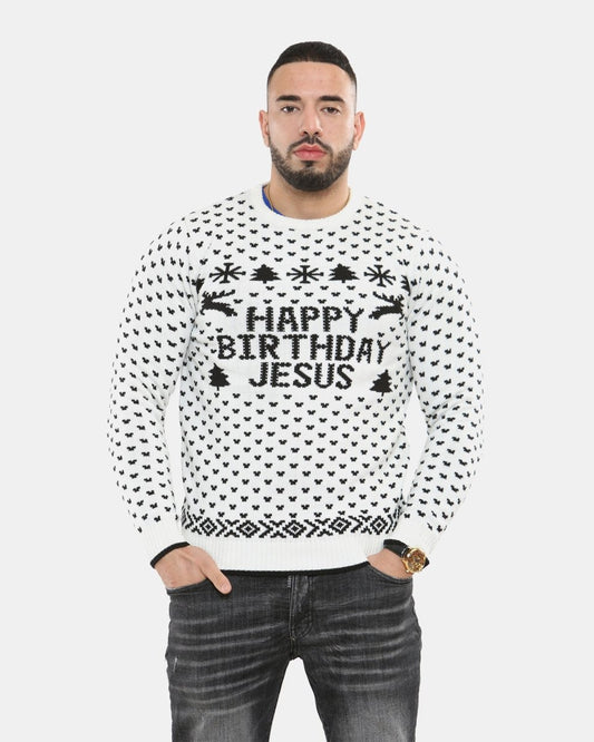 Happy Birthday Jesus Cream Jumper