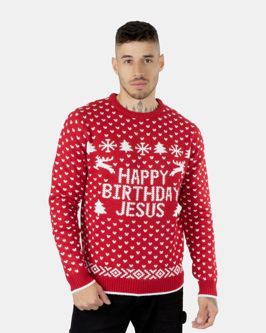 Happy Birthday Jesus Red Jumper