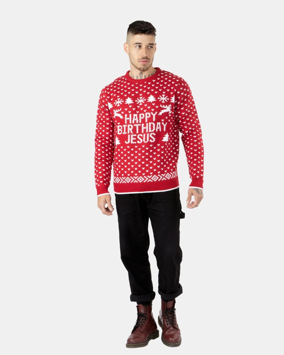 Happy Birthday Jesus Red Jumper