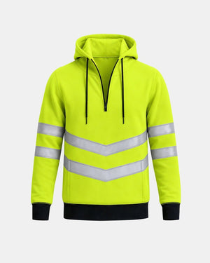 Hi-Vis Workwear Pullover Hoodie | Neon Green & Navy with Reflective Tape – NOROZE