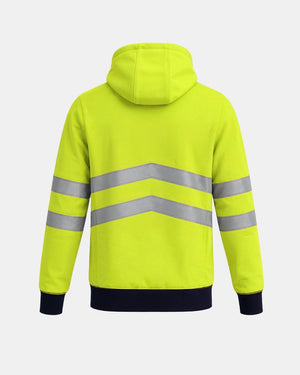 Hi-Vis Workwear Pullover Hoodie | Neon Green & Navy with Reflective Tape – NOROZE