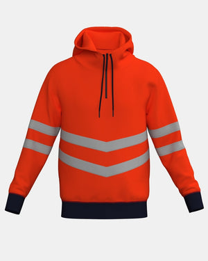 Hi - Vis Workwear Pullover Hoodie | Neon Orange & Navy with Reflective Tape – NOROZE