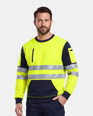 Hi-Vis Workwear Sweatshirt | Neon Green & Navy with Reflective Tape – NOROZE