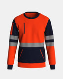 Hi - Vis Workwear Sweatshirt | Neon Orange & Navy with Reflective Tape – NOROZE