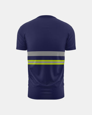 Hi-Vis Workwear T-Shirt | Neon Green & Navy with Reflective Stripe – NOROZE