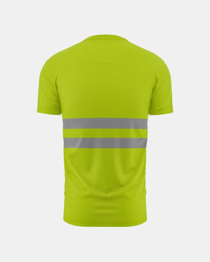 Hi-Vis Workwear T-Shirt | Neon Green with Reflective Stripe – NOROZE