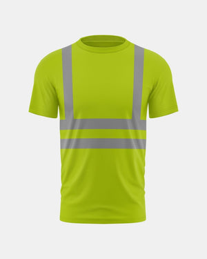 Hi-Vis Workwear T-Shirt | Neon Green with Reflective Stripe – NOROZE