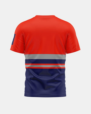 Hi-Vis Workwear T-Shirt | Neon Orange & Navy with Reflective Stripe – NOROZE