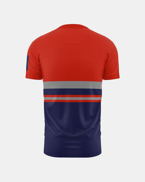 Hi-Vis Workwear T-Shirt | Neon Orange & Navy with Reflective Stripe – NOROZE