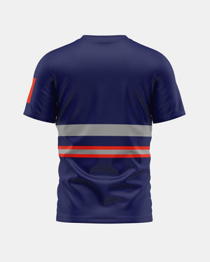 Hi-Vis Workwear T-Shirt | Neon Orange & Navy with Reflective Stripe – NOROZE
