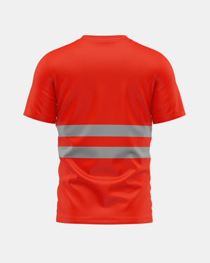 Hi-Vis Workwear T-Shirt | Neon Orange with Reflective Stripe – NOROZE