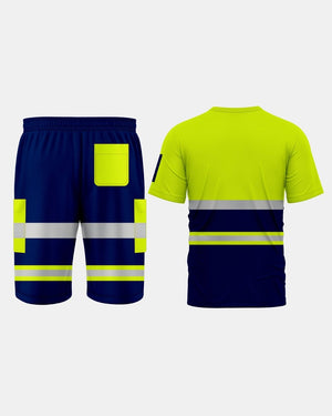 Hi - Vis Workwear Tracksuit | Neon Green & Navy with Reflective Tape – NOROZE