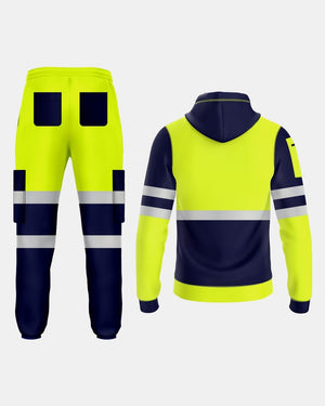 Hi - Vis Workwear Tracksuit | Neon Green & Navy with Reflective Tape – NOROZE
