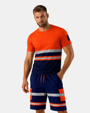 Hi - Vis Workwear Tracksuit | Neon Orange & Navy with Reflective Tape – NOROZE