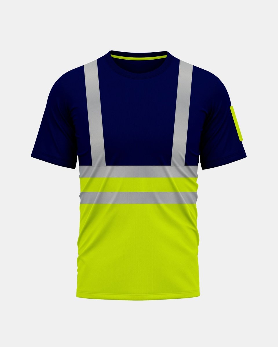 Hi - Viz Reflective Tape T-Shirt (Neon Green/Navy 1)
