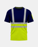 Hi - Viz Reflective Tape T-Shirt (Neon Green/Navy 1)