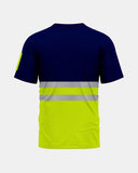 Hi - Viz Reflective Tape T-Shirt (Neon Green/Navy 1)