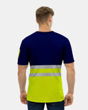 Hi - Viz Reflective Tape T-Shirt (Neon Green/Navy 1)