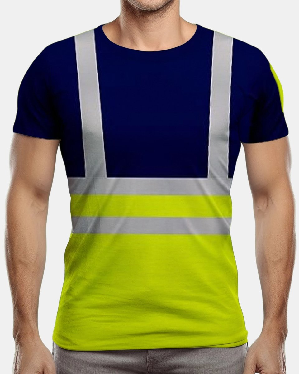 Hi - Viz Reflective Tape T-Shirt (Neon Green/Navy 1)
