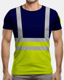 Hi - Viz Reflective Tape T-Shirt (Neon Green/Navy 1)