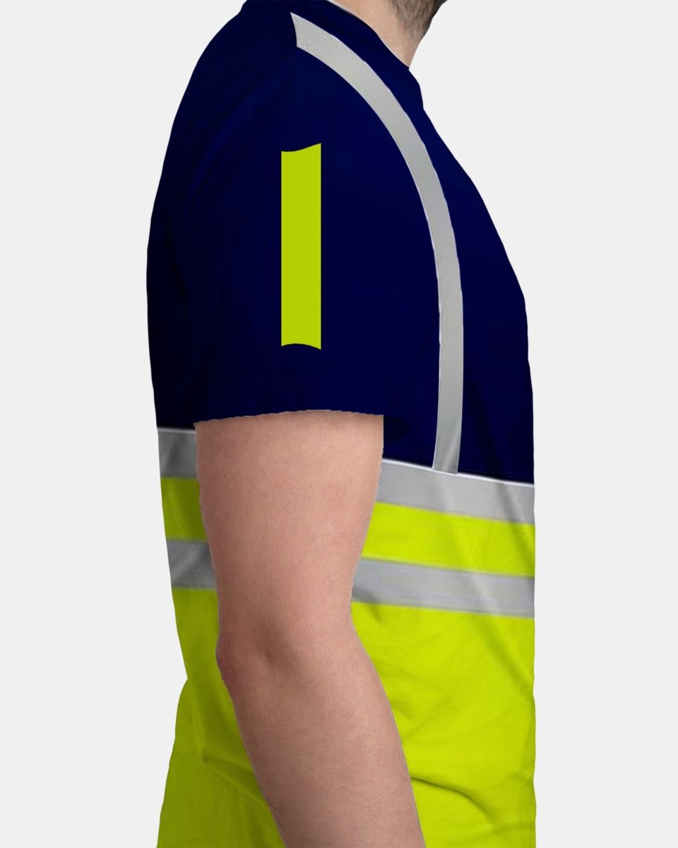 Hi - Viz Reflective Tape T-Shirt (Neon Green/Navy 1)
