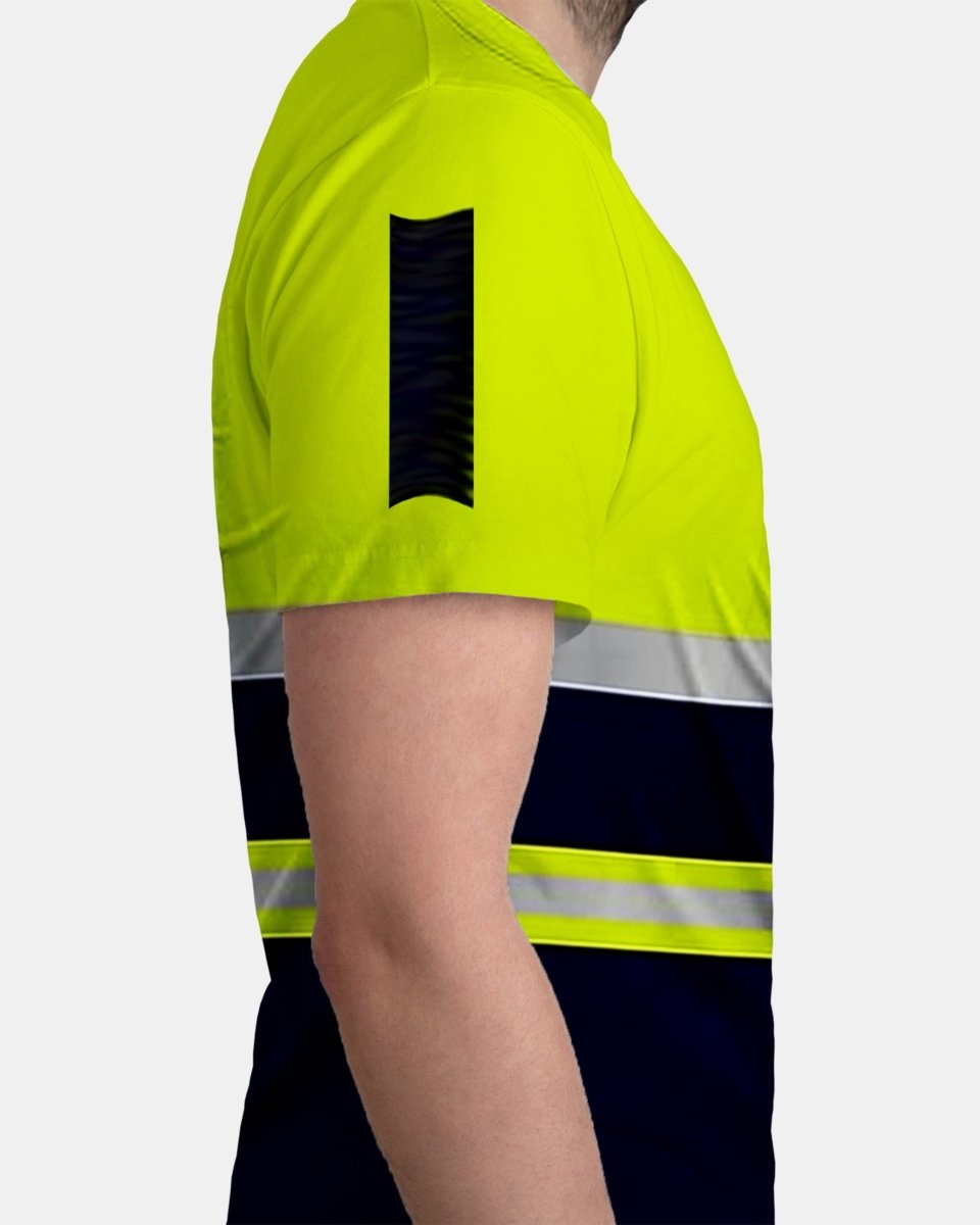 Hi - Viz Reflective Tape T-Shirt (Neon Green/Navy 2)