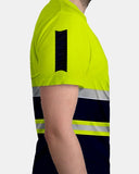 Hi - Viz Reflective Tape T-Shirt (Neon Green/Navy 2)