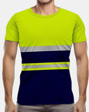 Hi - Viz Reflective Tape T-Shirt (Neon Green/Navy 2)