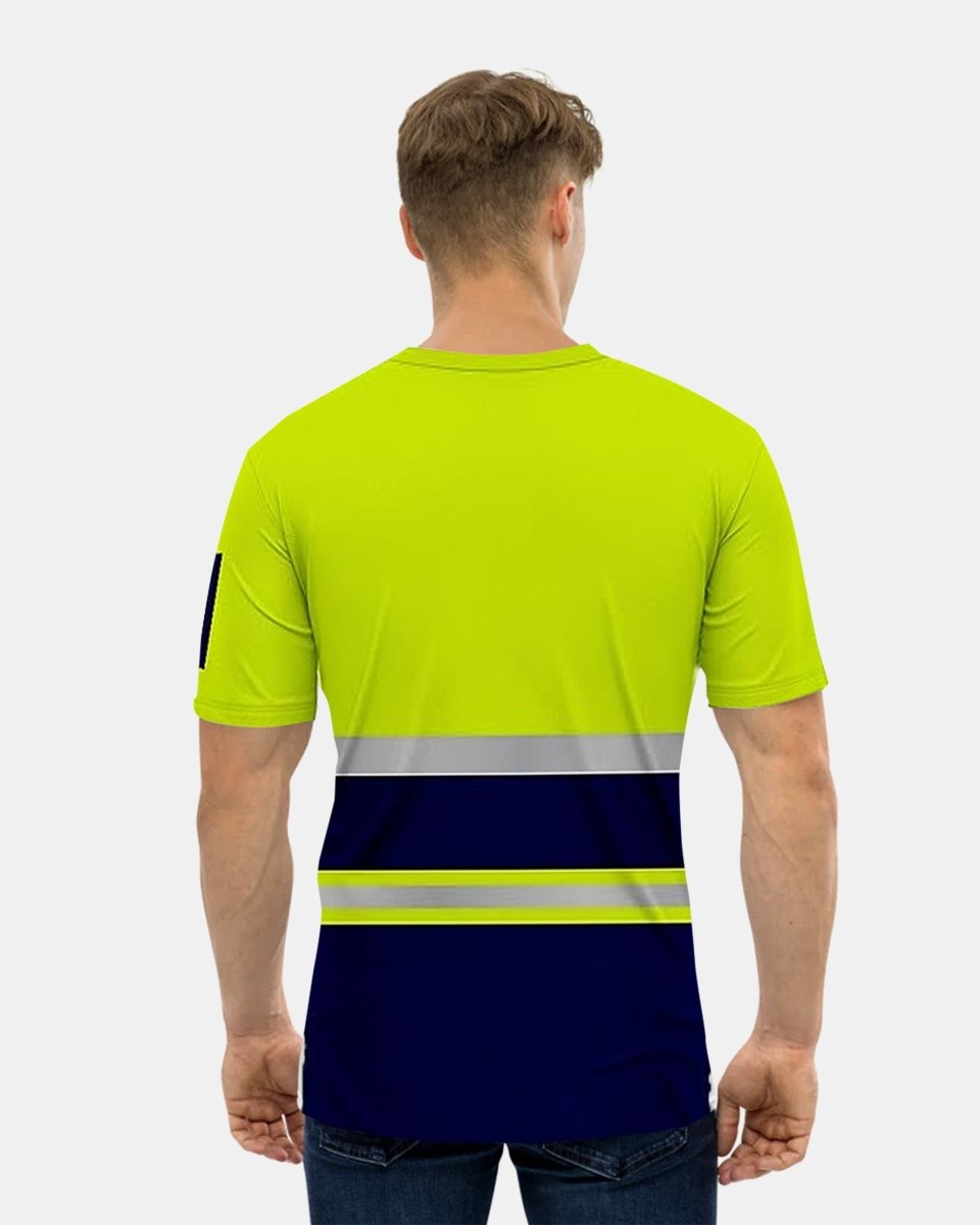 Hi - Viz Reflective Tape T-Shirt (Neon Green/Navy 2)