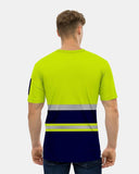 Hi - Viz Reflective Tape T-Shirt (Neon Green/Navy 2)