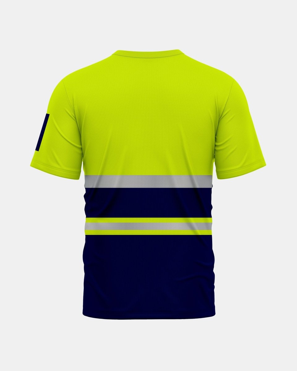 Hi - Viz Reflective Tape T-Shirt (Neon Green/Navy 2)