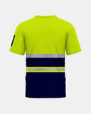 Hi - Viz Reflective Tape T-Shirt (Neon Green/Navy 2)