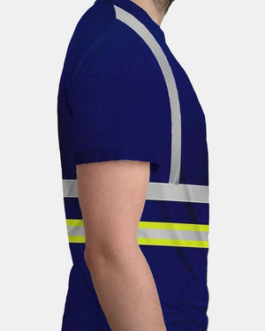 Hi - Viz Reflective Tape T-Shirt (Neon Green/Navy 3)