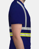 Hi - Viz Reflective Tape T-Shirt (Neon Green/Navy 3)