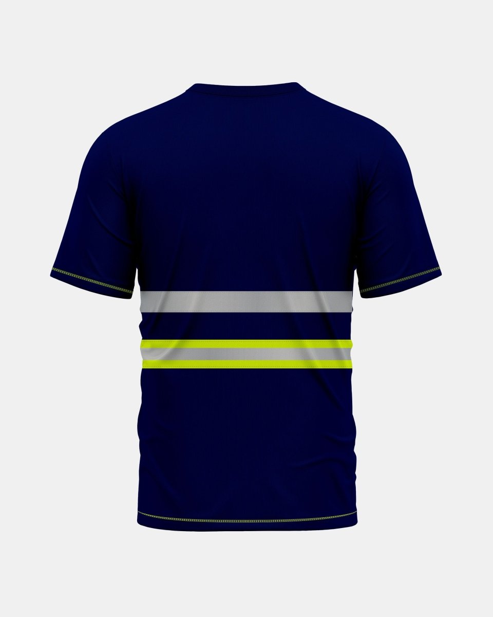 Hi - Viz Reflective Tape T-Shirt (Neon Green/Navy 3)