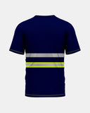 Hi - Viz Reflective Tape T-Shirt (Neon Green/Navy 3)