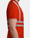 Hi - Viz Reflective Tape T-Shirt (Neon Orange/Grey 4)