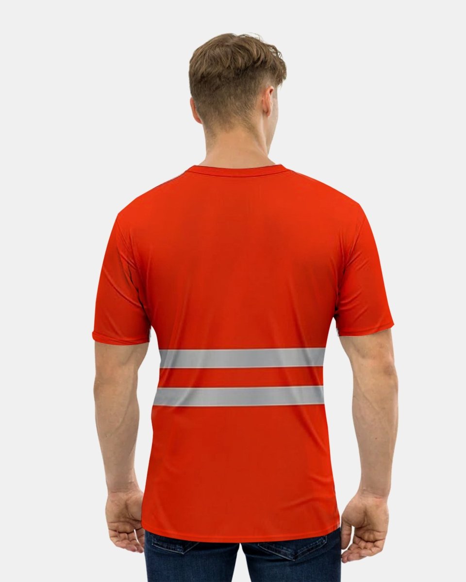 Hi - Viz Reflective Tape T-Shirt (Neon Orange/Grey 4)