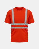 Hi - Viz Reflective Tape T-Shirt (Neon Orange/Grey 4)