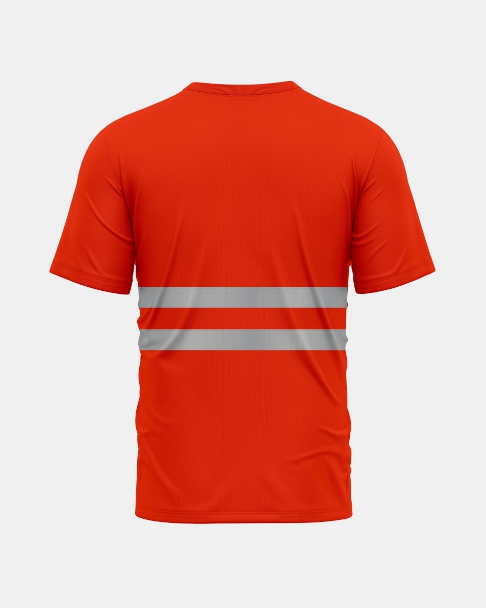 Hi - Viz Reflective Tape T-Shirt (Neon Orange/Grey 4)