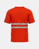 Hi - Viz Reflective Tape T-Shirt (Neon Orange/Grey 4)