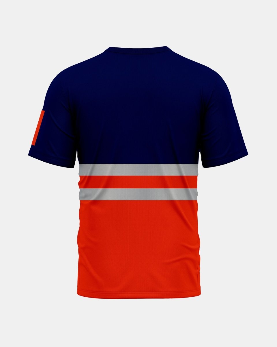 Hi - Viz Reflective Tape T-Shirt (Neon Orange/Navy 1)